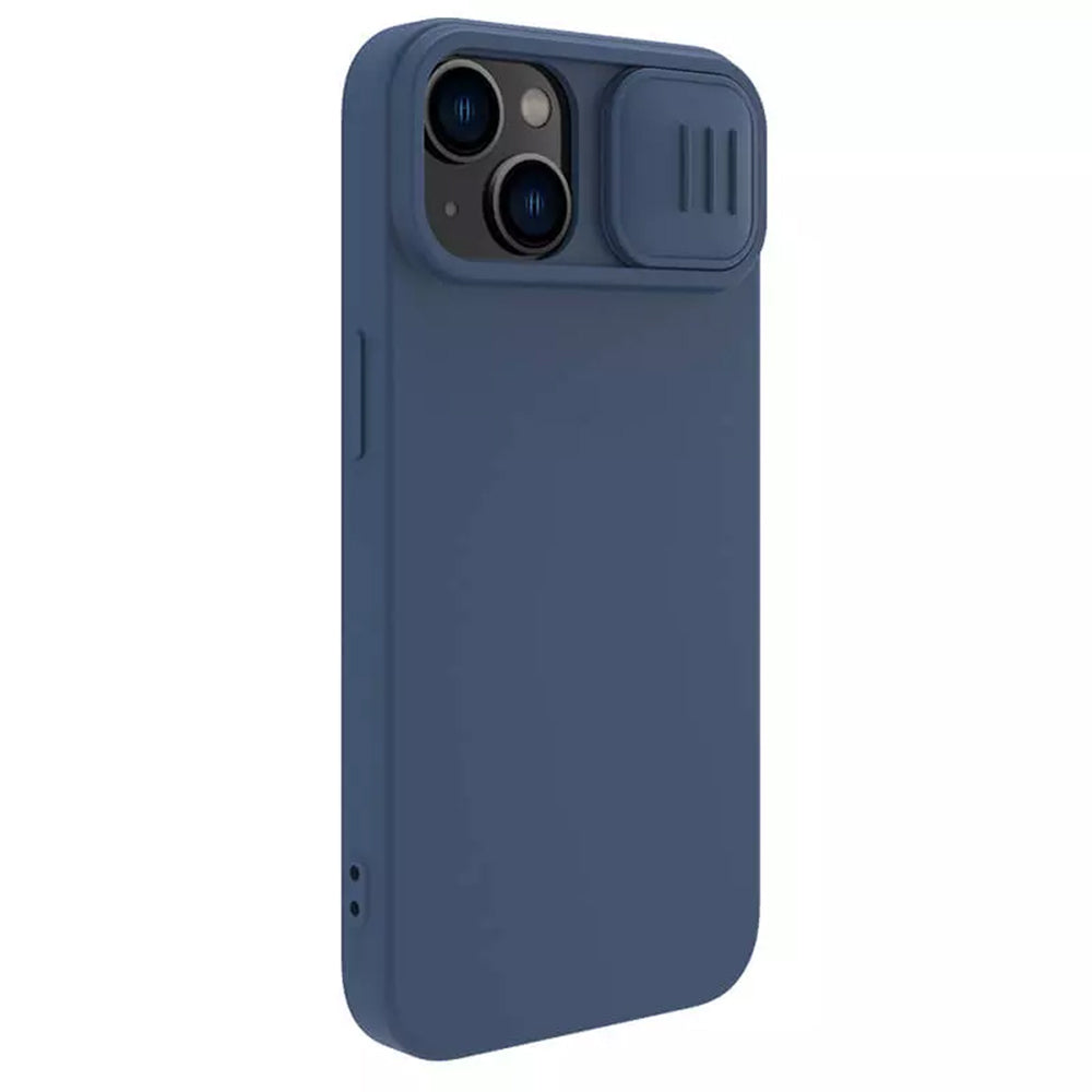Etui MagSafe do Apple iPhone 15 Plus, Nillkin, CamShield Silky, Niebieskie