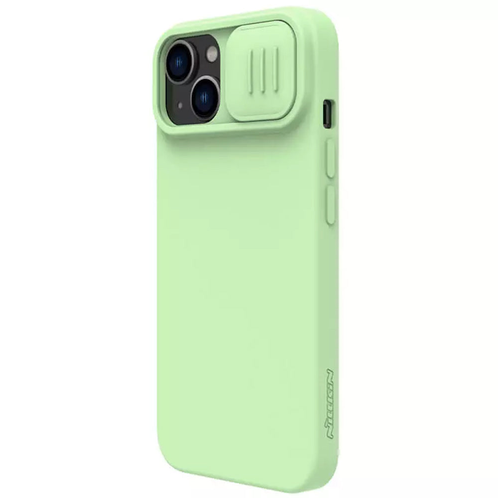 Etui MagSafe do Apple iPhone 15 Plus, Nillkin, CamShield Silky, Jasnozielony