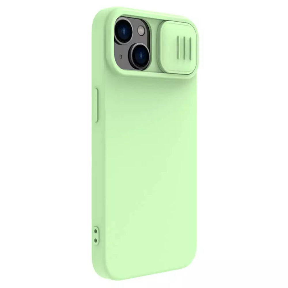 Etui MagSafe do Apple iPhone 15 Plus, Nillkin, CamShield Silky, Jasnozielony