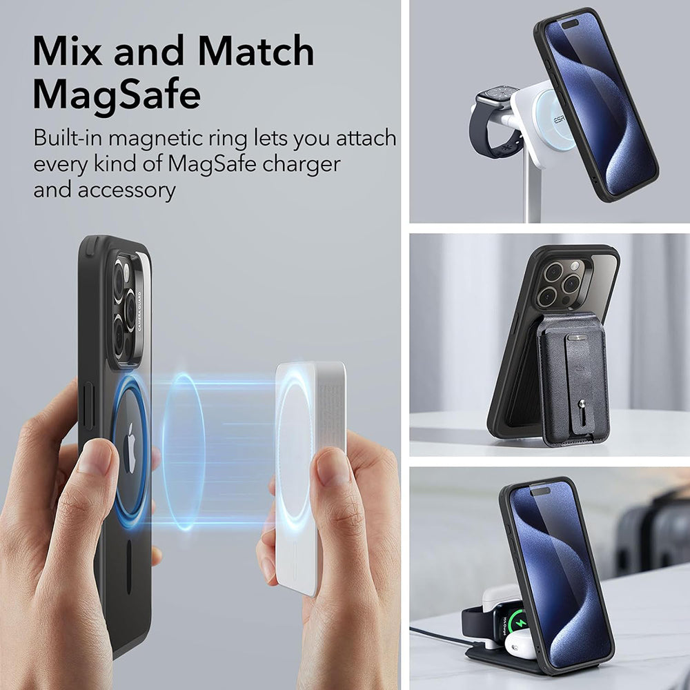 Etui MagSafe do Apple iPhone 15 Pro, ESR, Classic Hybrid, Czarna Przezroczysta