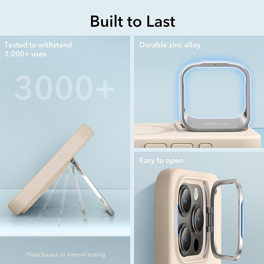 Etui MagSafe dla Apple iPhone 15 Pro, ESR, Cloud Soft Kickstand, Kremowy