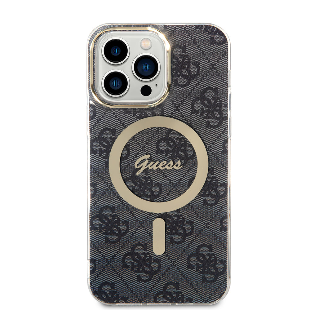 Etui MagSafe dla Apple iPhone 15 Pro, Guess, 4G IML, Czarne GUHMP15LH4STK