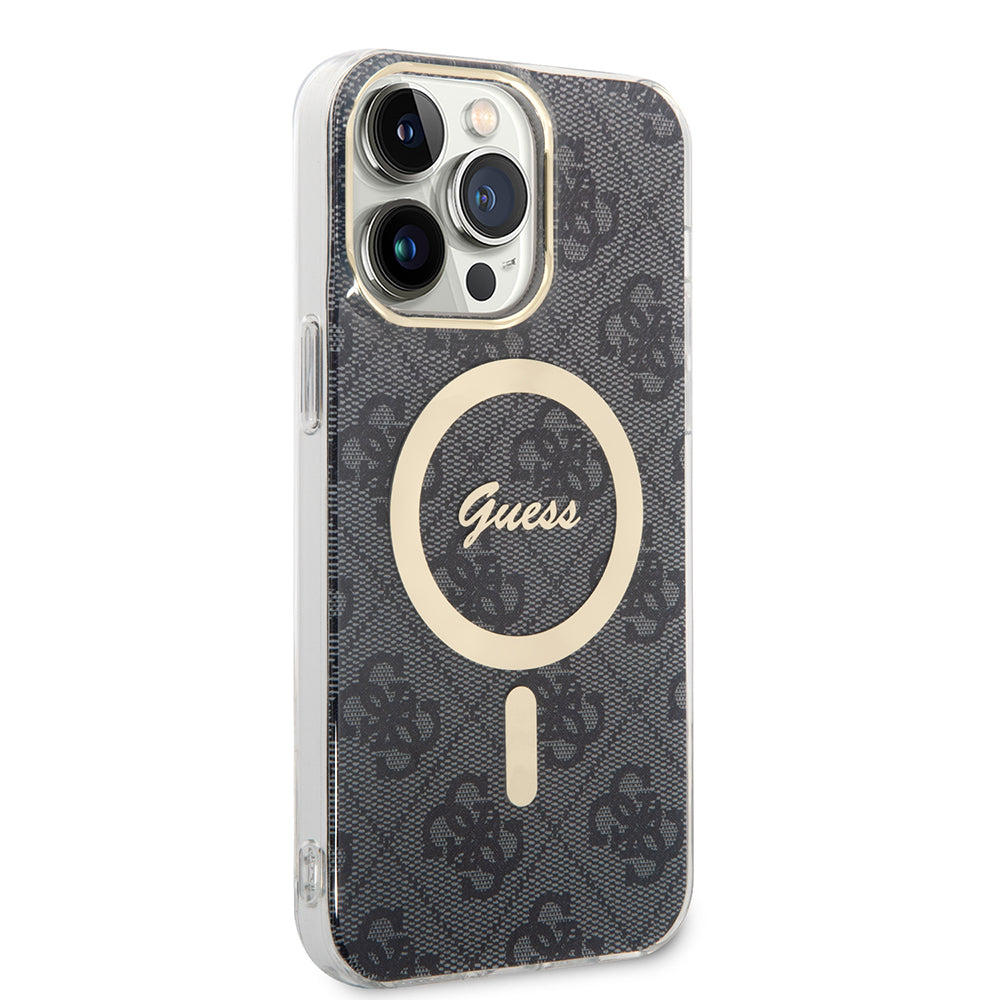 Etui MagSafe dla Apple iPhone 15 Pro, Guess, 4G IML, Czarne GUHMP15LH4STK