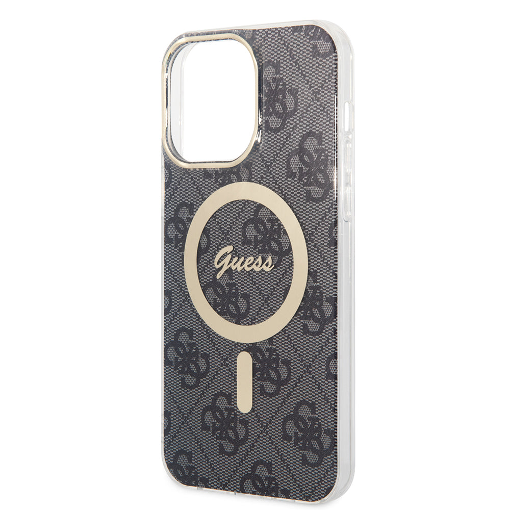 Etui MagSafe dla Apple iPhone 15 Pro, Guess, 4G IML, Czarne GUHMP15LH4STK