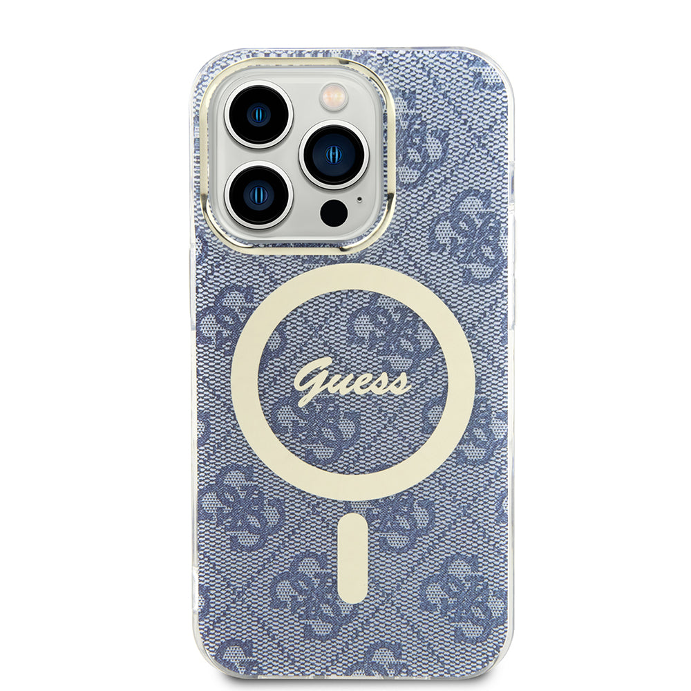 Etui MagSafe dla Apple iPhone 15 Pro, Guess, IML 4G, Niebieskie