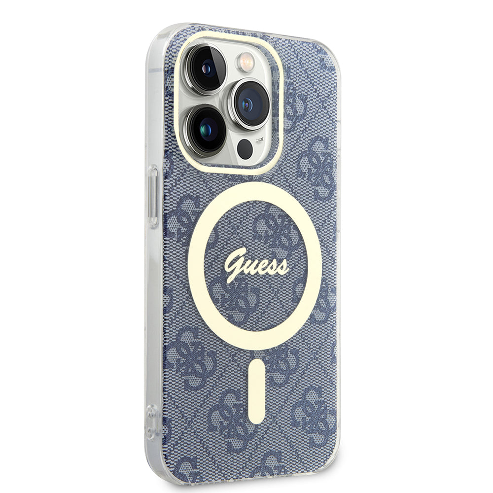 Etui MagSafe dla Apple iPhone 15 Pro, Guess, IML 4G, Niebieskie