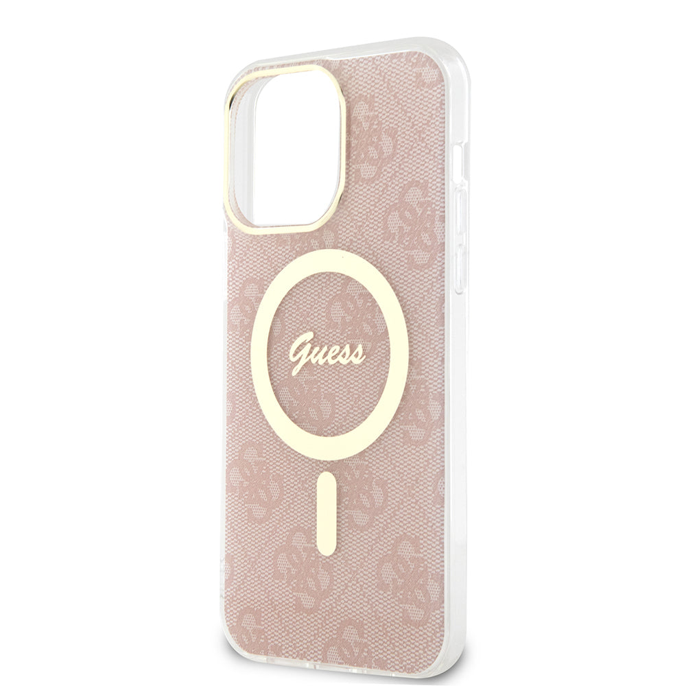 Etui MagSafe dla Apple iPhone 15 Pro, Guess, IML 4G, Różowy