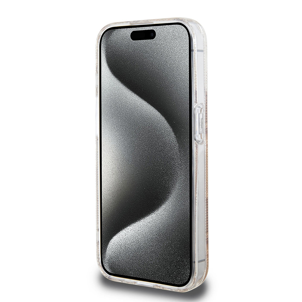 Etui MagSafe dla Apple iPhone 15 Pro, Guess, IML Gcube, Brązowy