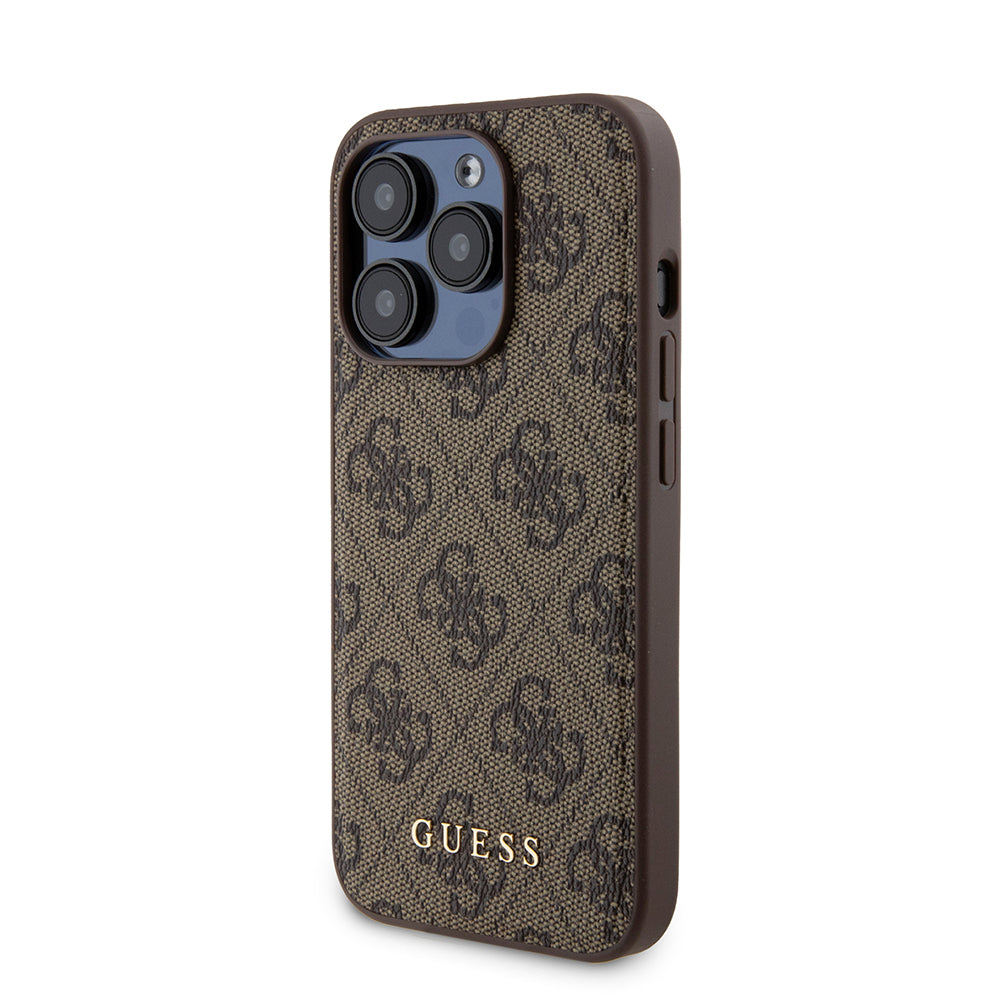 Etui MagSafe dla Apple iPhone 15 Pro, Guess, Powerbank 4G Metal Logo, Brązowy