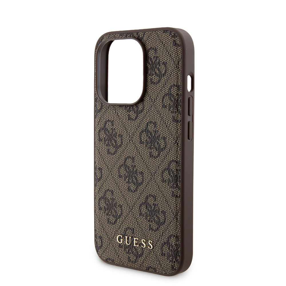 Etui MagSafe dla Apple iPhone 15 Pro, Guess, Powerbank 4G Metal Logo, Brązowy