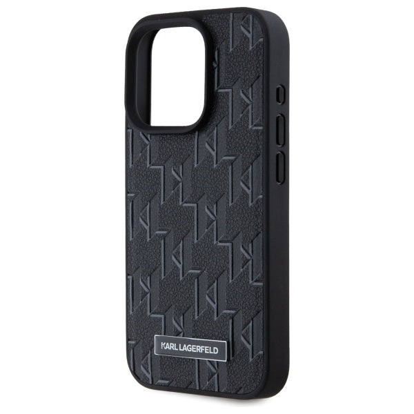 Etui MagSafe dla Apple iPhone 15 Pro, Karl Lagerfeld, Monogram Metal Logo, Czarne