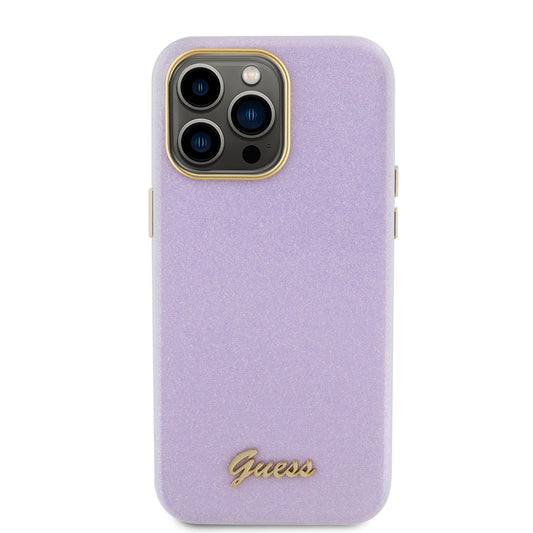 Etui MagSafe dla Apple iPhone 15 Pro Max, Guess, Glitter Full Wrapped, Fioletowe GUHCP15XPGMCSL