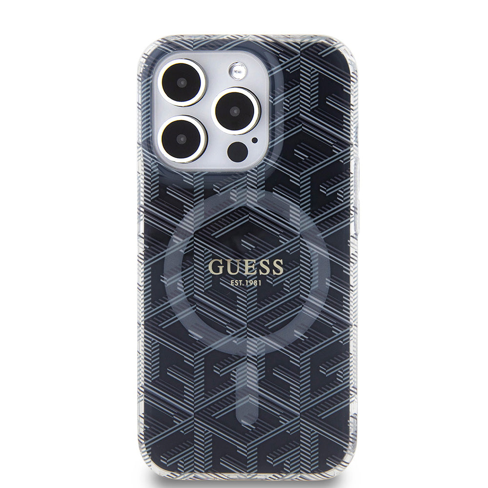 Etui MagSafe dla Apple iPhone 15 Pro Max, Guess, IML Gcube, Czarne