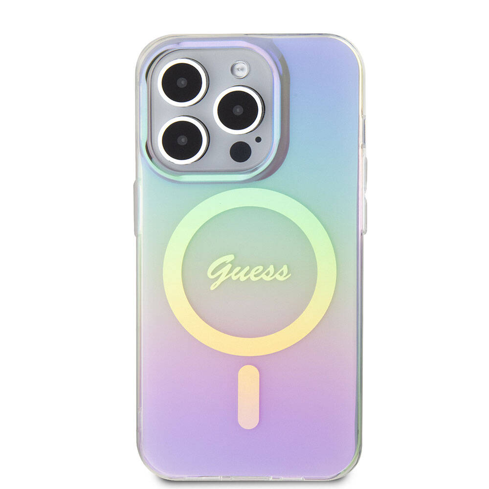Etui MagSafe dla Apple iPhone 15 Pro Max, Guess, IML Iridescent, Fioletowy
