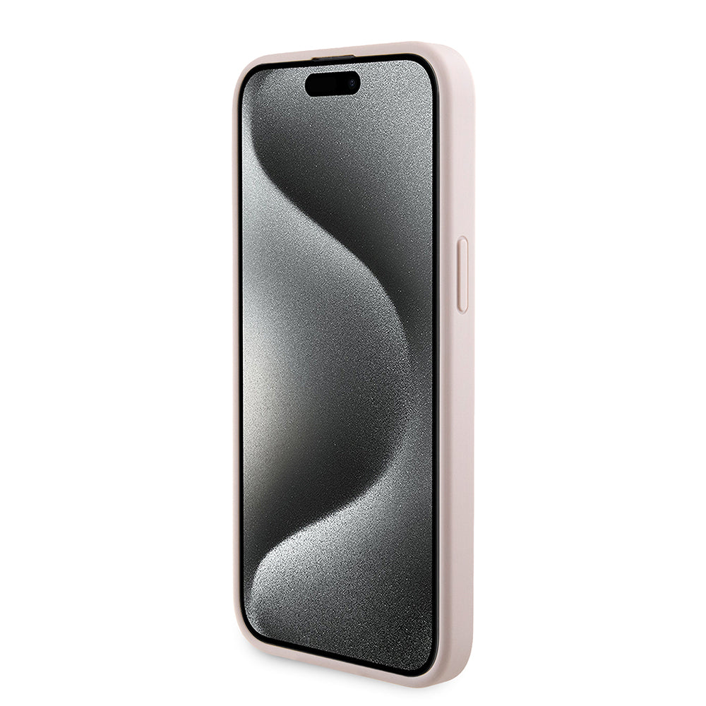 Etui MagSafe dla Apple iPhone 15 Pro Max, Guess, Powerbank 4G Metal Logo, Różowy
