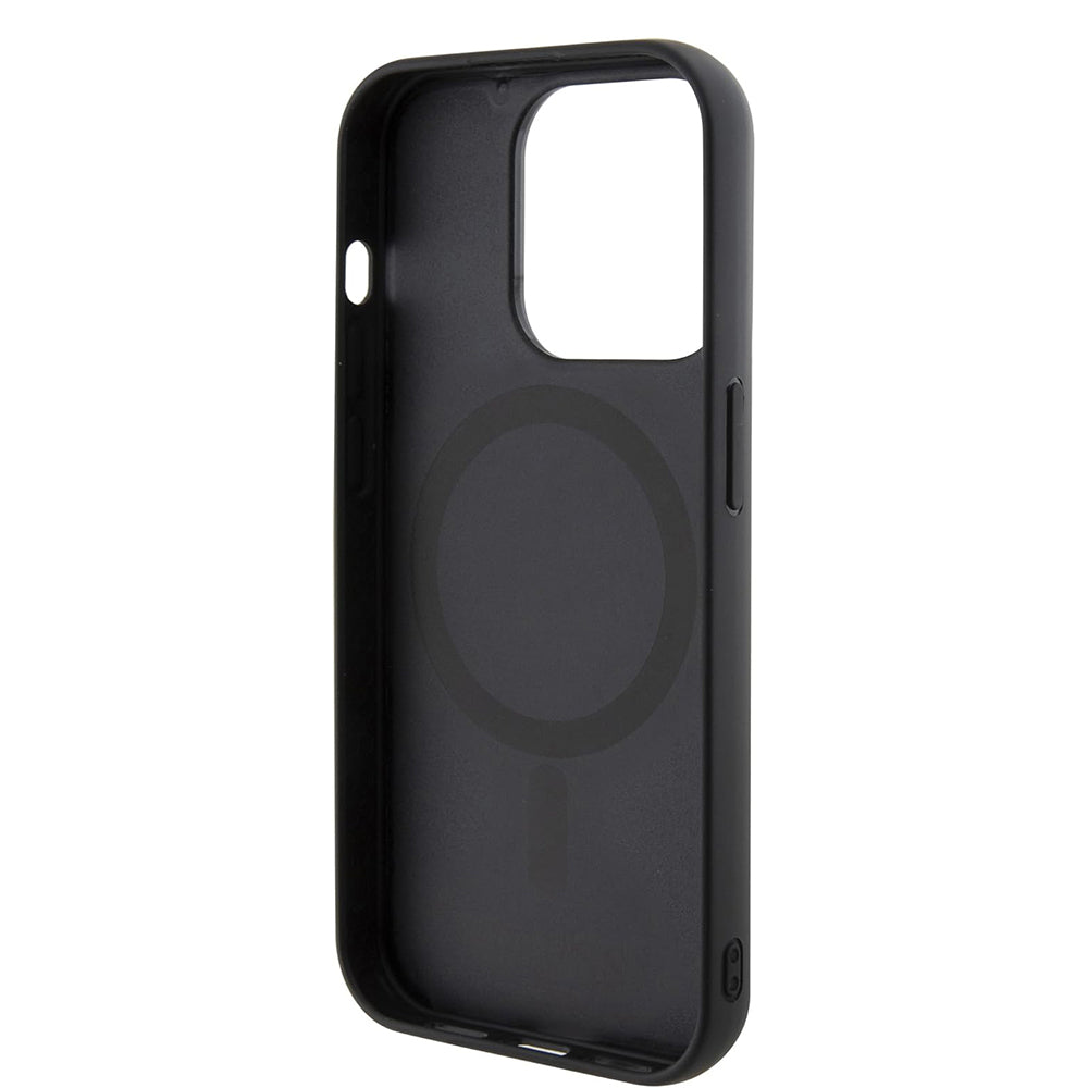 MagSafe Case for Apple iPhone 15 Pro Max, Guess, PU G Cube, Black