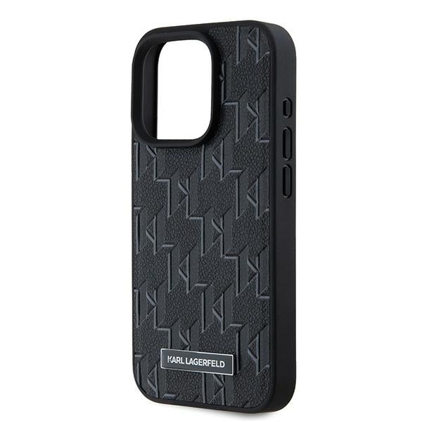 Etui MagSafe dla Apple iPhone 15 Pro Max, Karl Lagerfeld, Monogram Metal Logo, Czarne