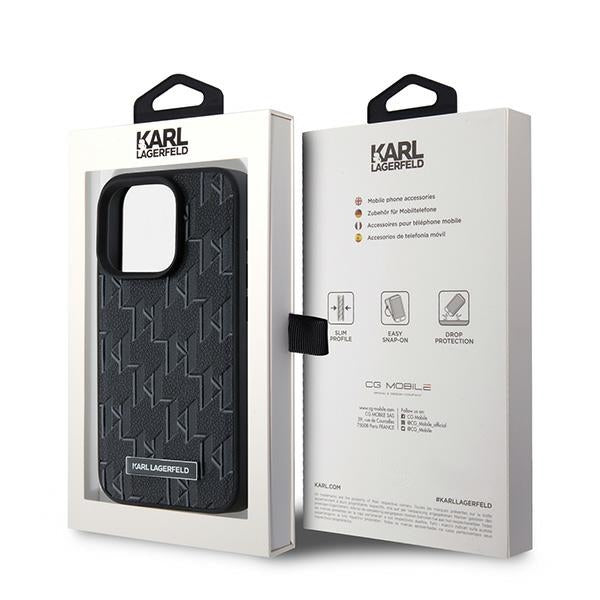 Etui MagSafe dla Apple iPhone 15 Pro Max, Karl Lagerfeld, Monogram Metal Logo, Czarne
