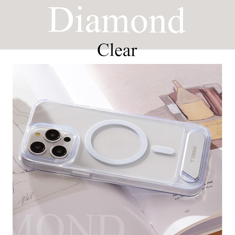 Etui MagSafe dla Apple iPhone 15 Pro Max, Torras, Pstand, Przezroczyste