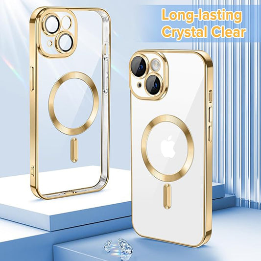 Etui MagSafe do Apple iPhone 15, Techsuit, Luxury Crystal, Złote