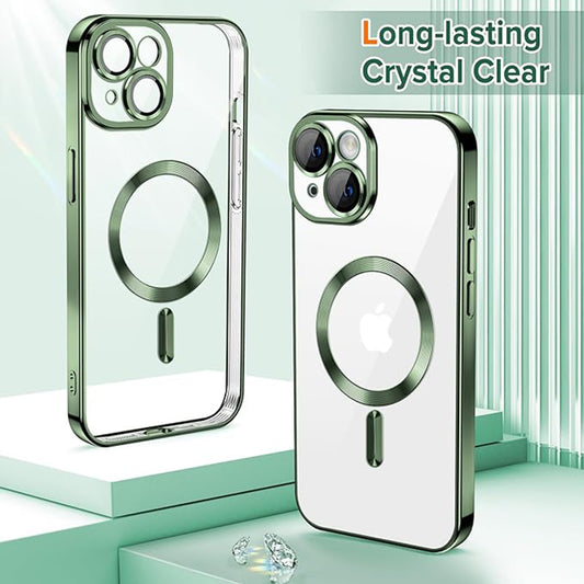 Etui MagSafe do Apple iPhone 15, Techsuit, Luxury Crystal, Ciemnozielony