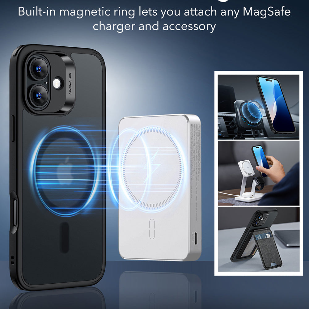 Etui MagSafe dla Apple iPhone 16, ESR, Classic Hybrid, Satynowe Czarne