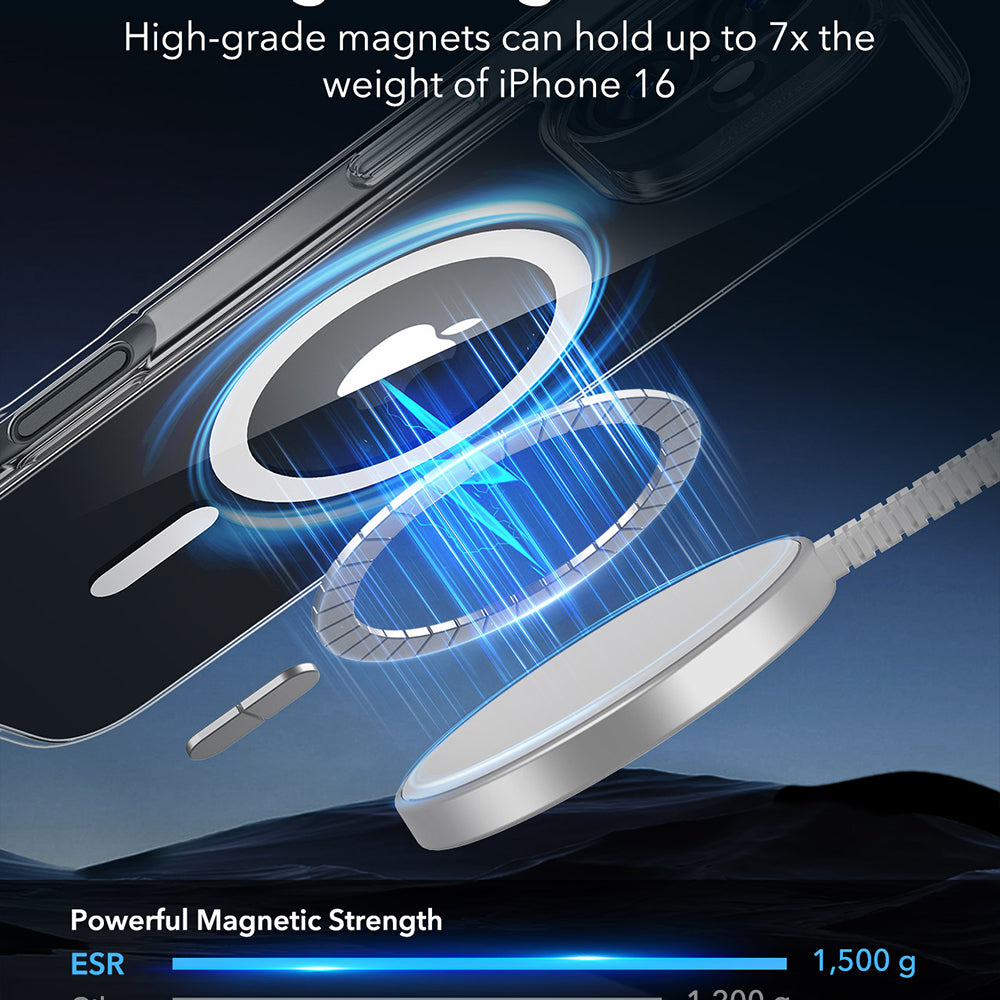Etui MagSafe dla Apple iPhone 16, ESR, Classic Hybrid, Przezroczyste