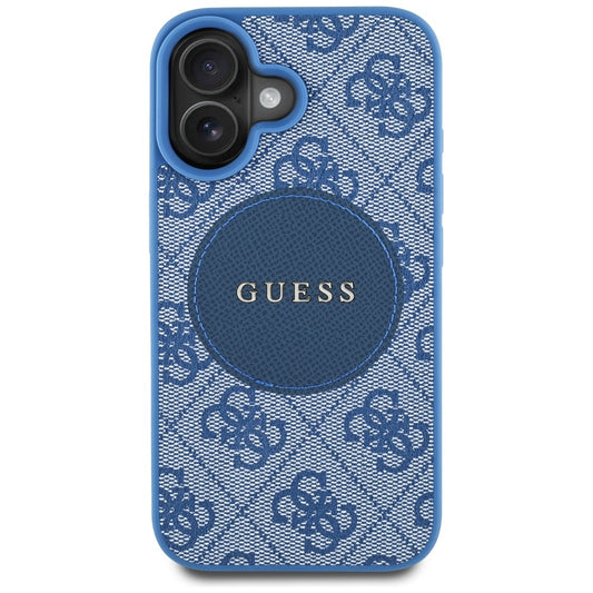 Etui MagSafe dla Apple iPhone 16, Guess, 4G Circle Classic Logo, Niebieskie