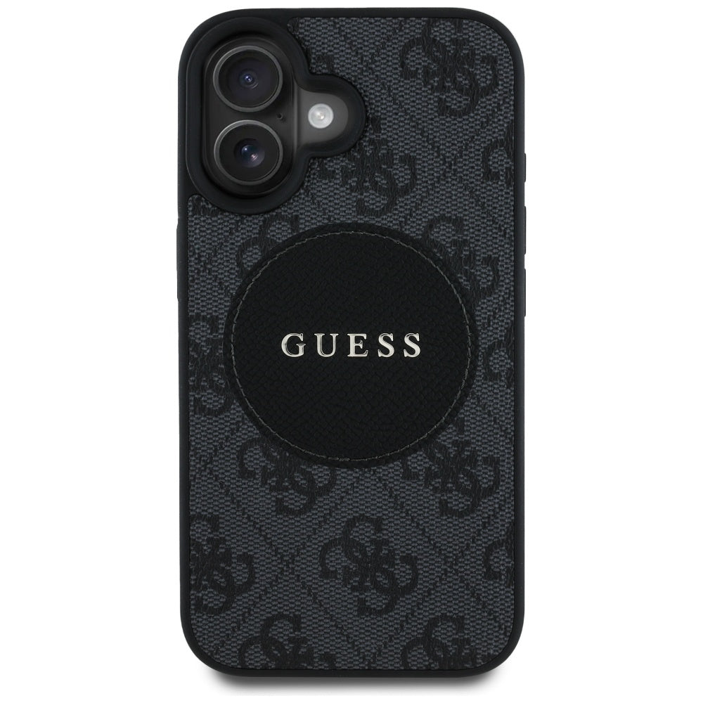 Etui MagSafe dla Apple iPhone 16, Guess, 4G Circle Classic Logo, Czarne