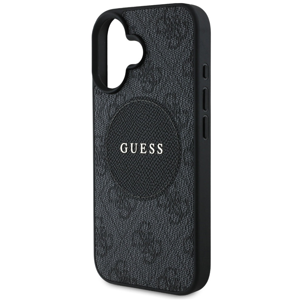 Etui MagSafe dla Apple iPhone 16, Guess, 4G Circle Classic Logo, Czarne