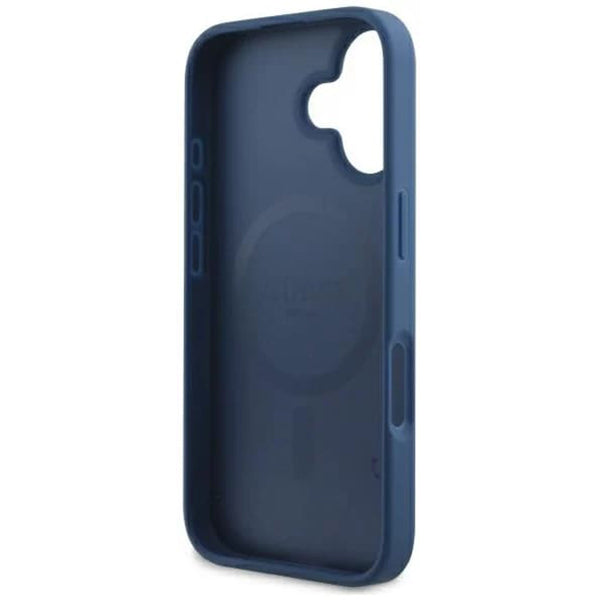 Etui MagSafe dla Apple iPhone 16, Guess, 4G Printed Stripes, Niebieskie