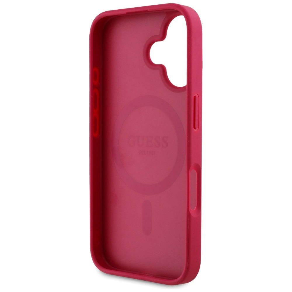 Etui MagSafe dla Apple iPhone 16, Guess, Grained Flowers, Fuksja