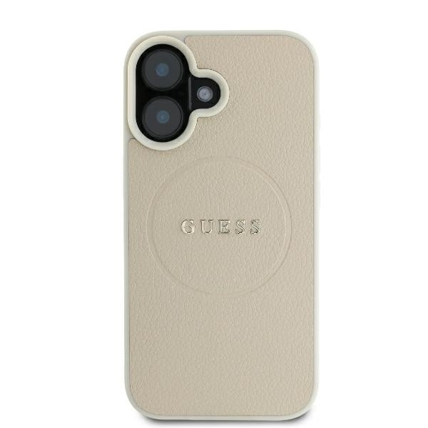 Etui MagSafe dla Apple iPhone 16, Guess, Grained Gold Ring, Beżowy