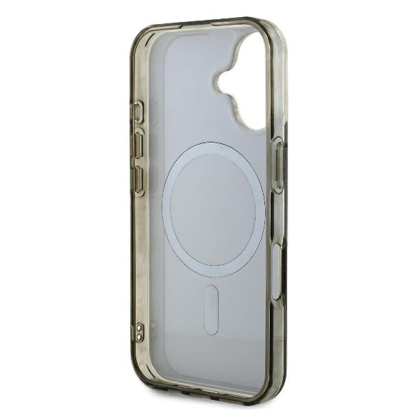 Etui MagSafe dla Apple iPhone 16, Guess, IML 4G Background, Brązowy