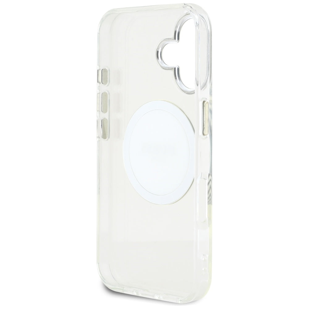 Etui MagSafe dla Apple iPhone 16, Guess, IML Metal Colored Circle, Białe