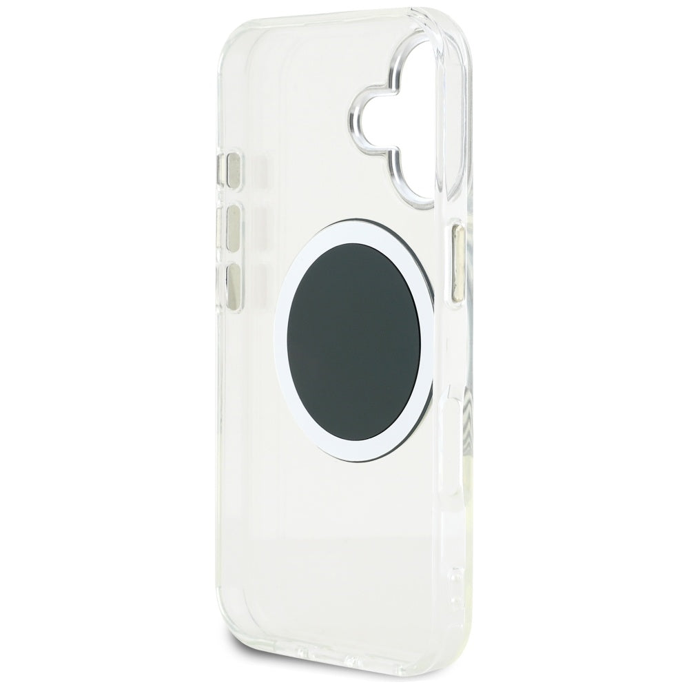 Etui MagSafe dla Apple iPhone 16, Guess, IML Metal Colored Circle, Czarne