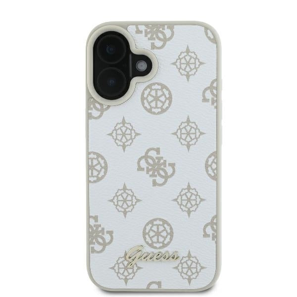 Etui MagSafe dla Apple iPhone 16, Guess, Peony Script, Białe