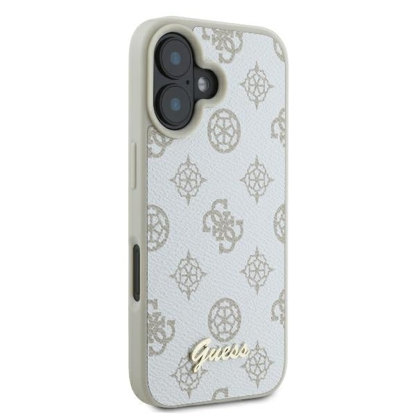 Etui MagSafe dla Apple iPhone 16, Guess, Peony Script, Białe