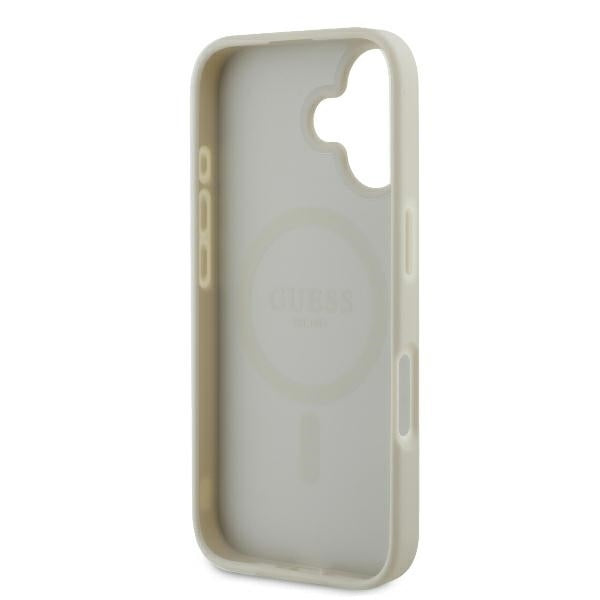 Etui MagSafe dla Apple iPhone 16, Guess, Peony Script, Białe