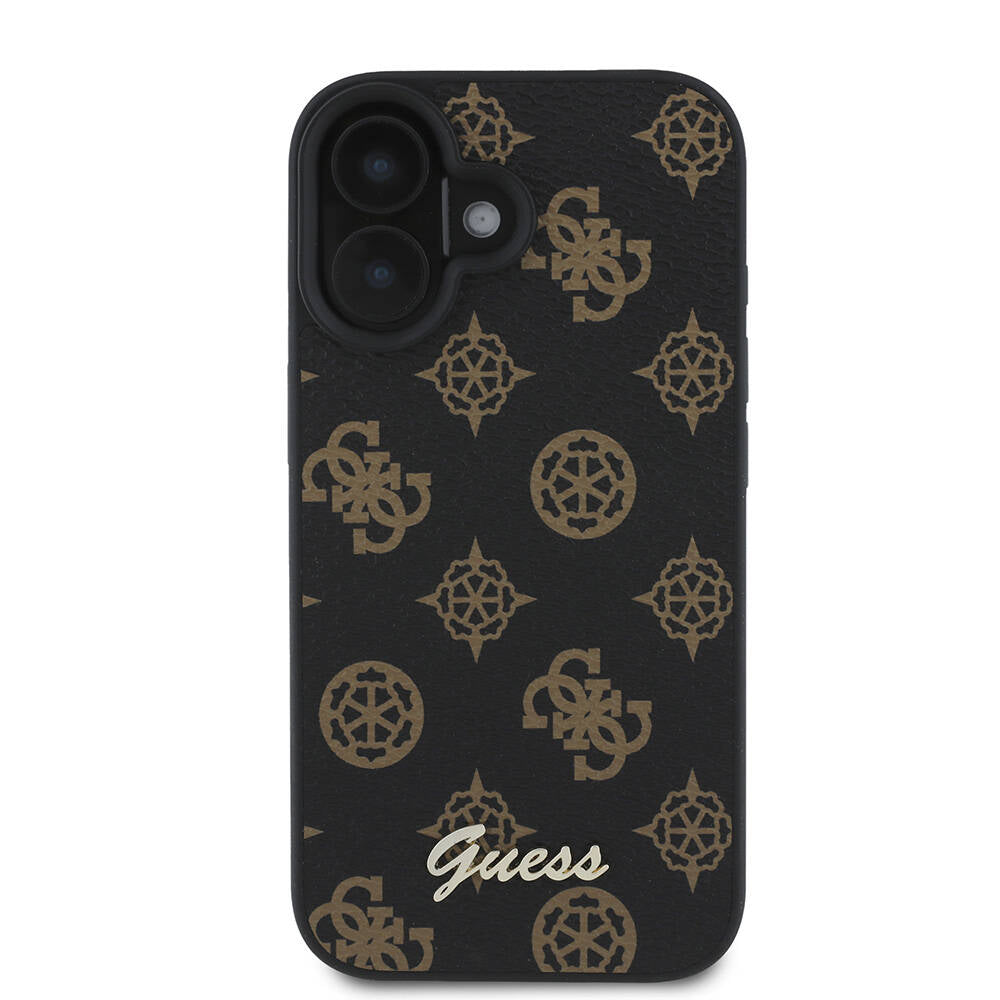 Etui MagSafe dla Apple iPhone 16, Guess, Peony Script, Czarne
