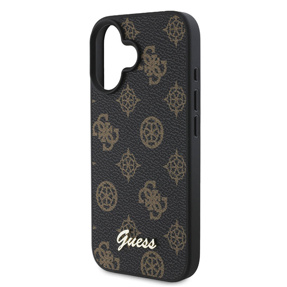 Etui MagSafe dla Apple iPhone 16, Guess, Peony Script, Czarne