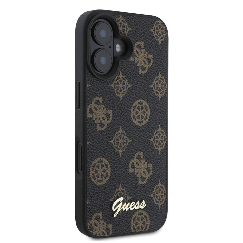 Etui MagSafe dla Apple iPhone 16, Guess, Peony Script, Czarne