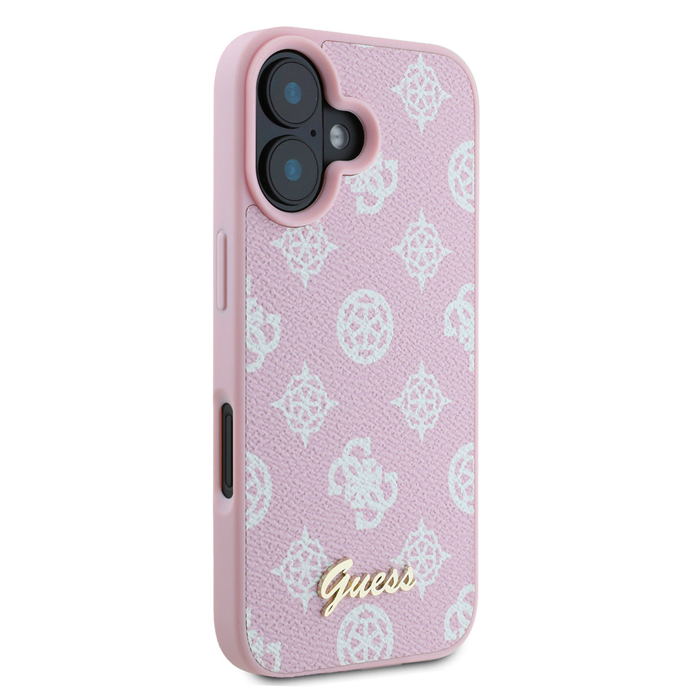 Etui MagSafe dla Apple iPhone 16, Guess, Peony Script, Różowy