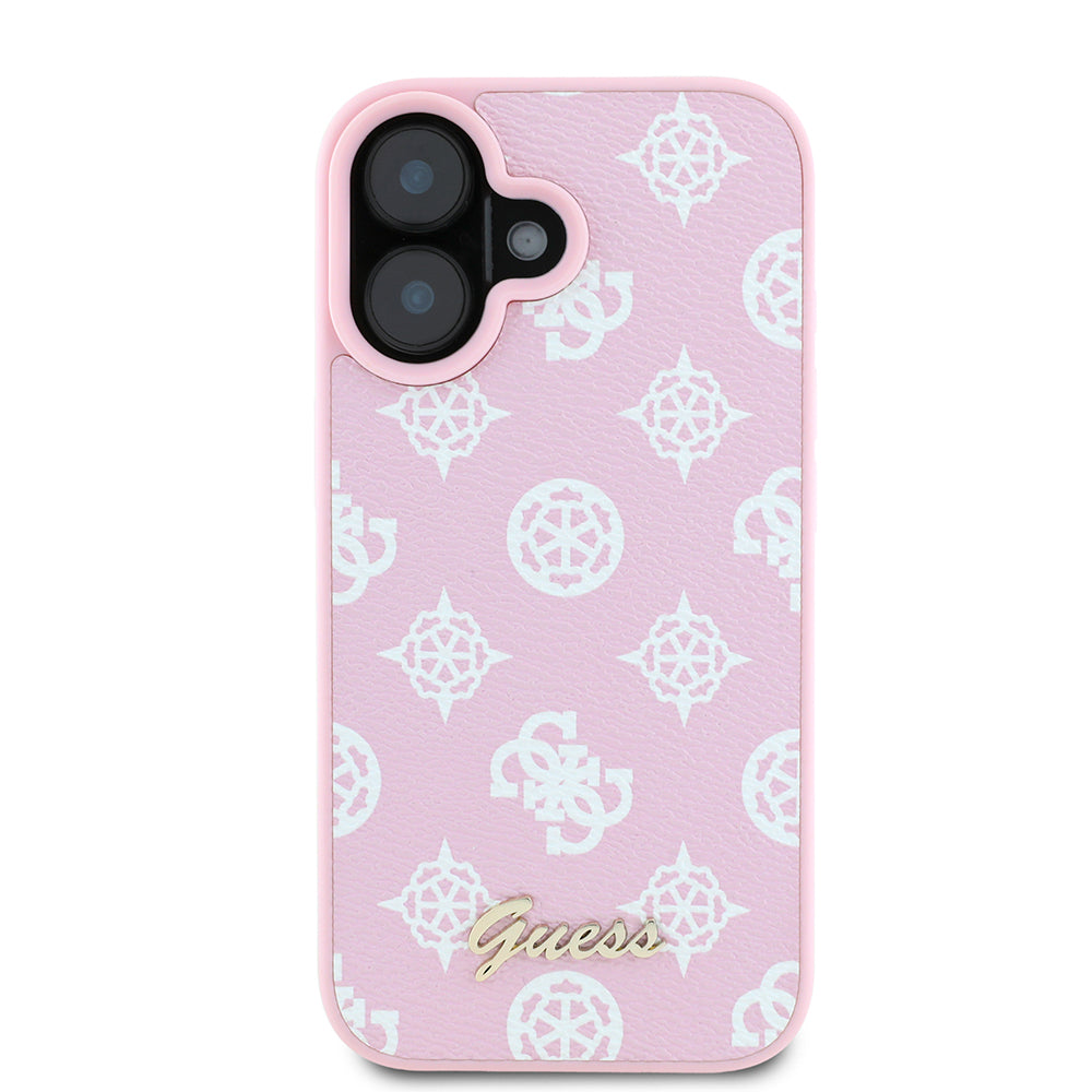 Etui MagSafe dla Apple iPhone 16, Guess, Peony Script, Różowy