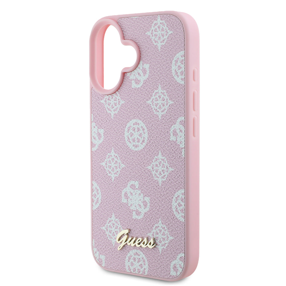 Etui MagSafe dla Apple iPhone 16, Guess, Peony Script, Różowy