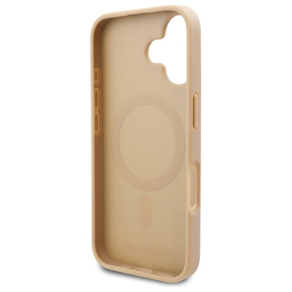 Etui MagSafe dla Apple iPhone 16, Karl Lagerfeld, Hot Stamp, Beżowy