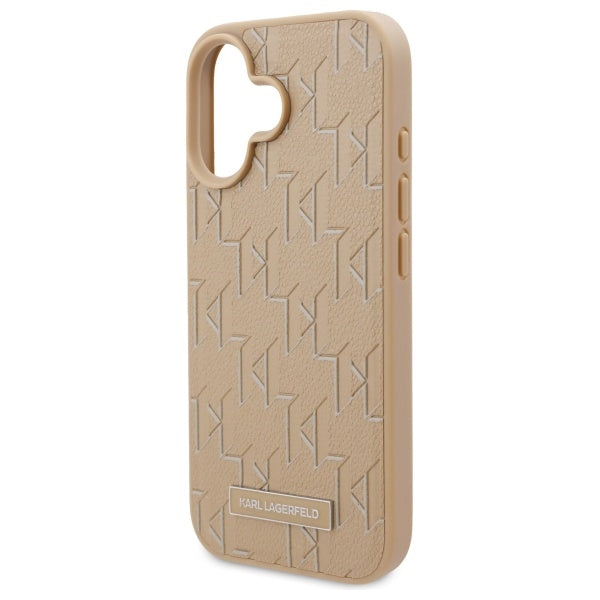 Etui MagSafe dla Apple iPhone 16, Karl Lagerfeld, Hot Stamp, Beżowy