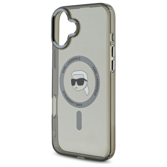 Etui MagSafe dla Apple iPhone 16, Karl Lagerfeld, IML Metal Karl's Head, Czarne