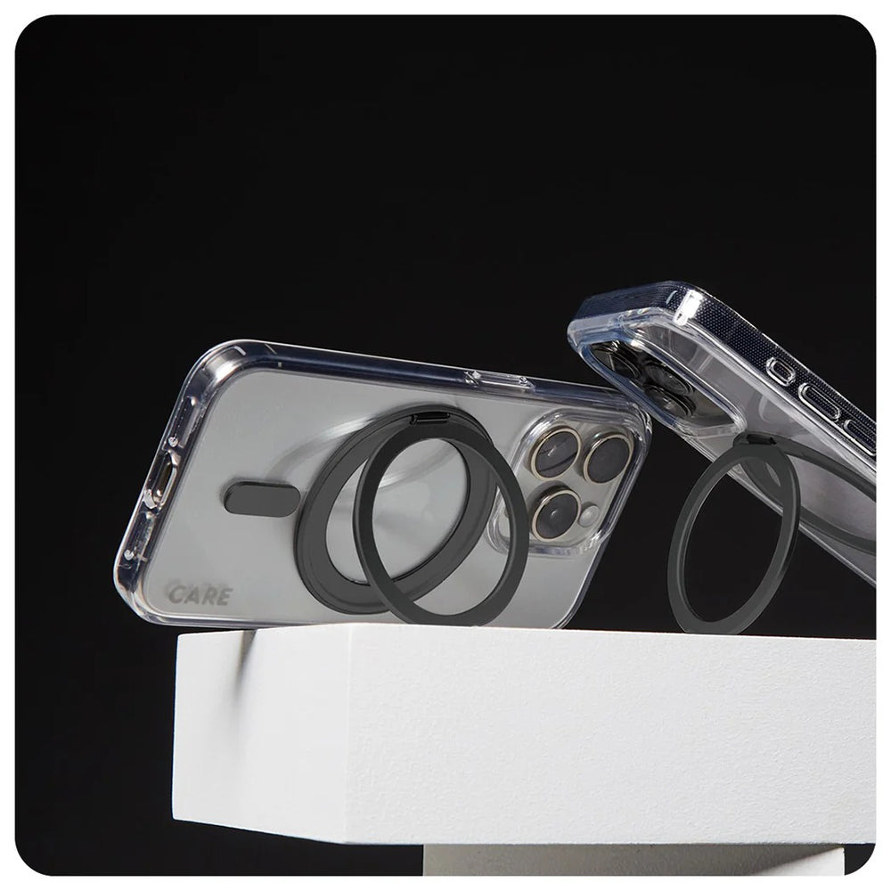 Etui MagSafe dla Apple iPhone 16, PanzerGlass, z funkcją podstawki, Czarne Przezroczyste