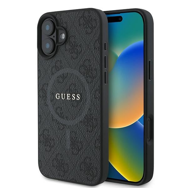 Etui MagSafe dla Apple iPhone 16 Plus, Guess, 4G Ring Classic Logo, Czarne